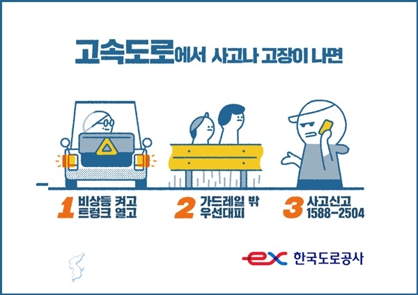 2차사고 예방 행동요령 포스터. ⓒ위클리서울 /한국도로공사
