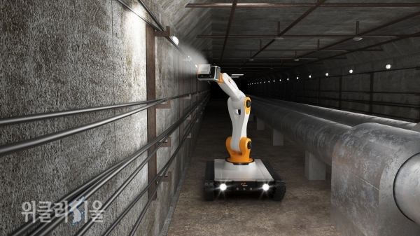 한국건설기술연구원(원장 김병석, 이하 건설연)은 자율주행 기능과 영상 센서 기반 인공지능을 활용하여 지하공간의 위험을 감지할 수 있는 ‘자동화 점검 로봇 기술’을 개발했다고 17일 밝혔다. ⓒ위클리서울 /KICT