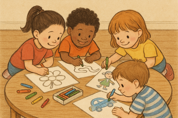 아이들이 모여 있는 그림. ⓒ위클리서울/챗GPT 제작 이미지